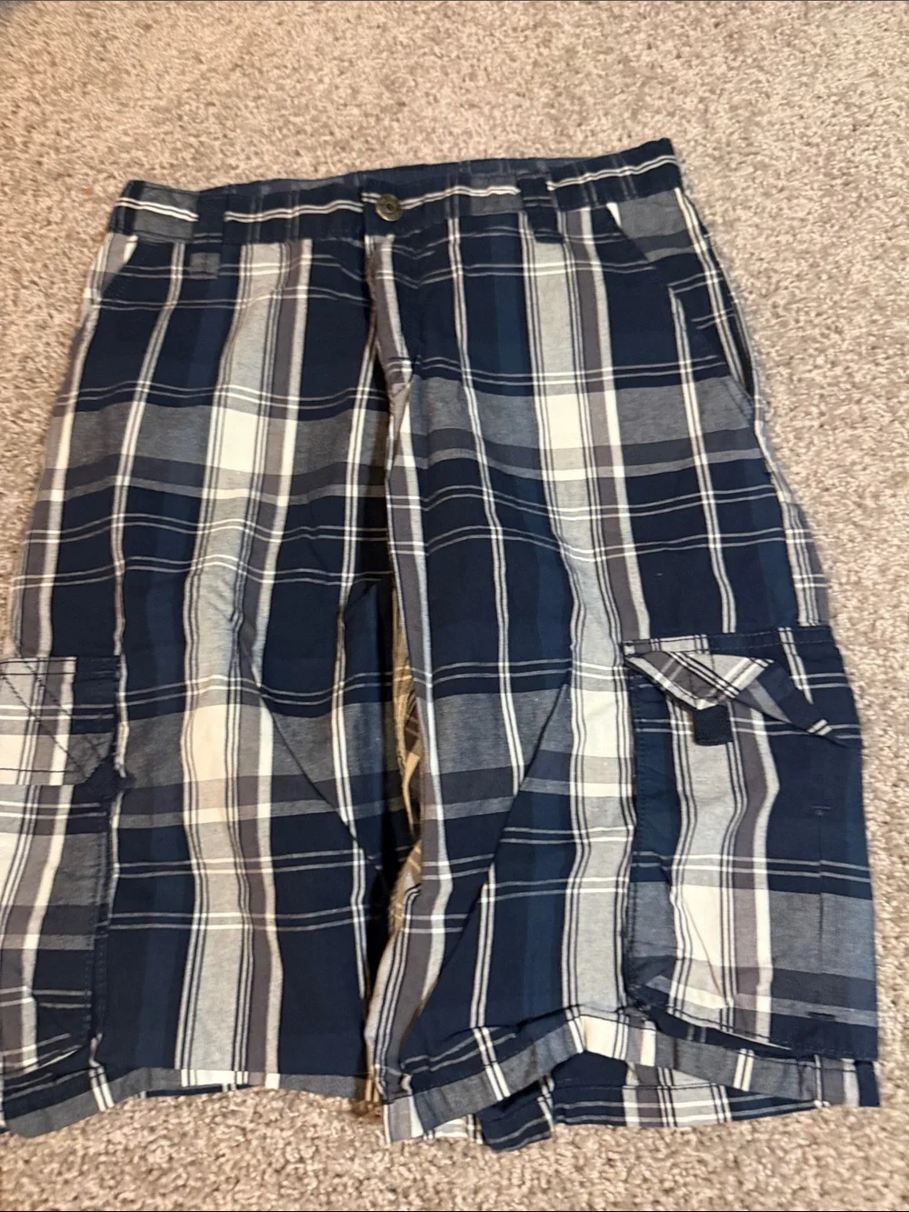 Plaid Lounge Pants in Navy and Cream